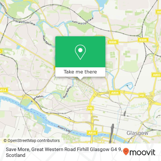 Save More, Great Western Road Firhill Glasgow G4 9 map