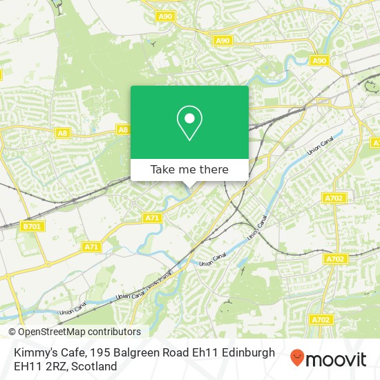 Kimmy's Cafe, 195 Balgreen Road Eh11 Edinburgh EH11 2RZ map