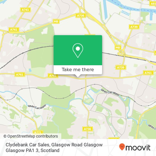 Clydebank Car Sales, Glasgow Road Glasgow Glasgow PA1 3 map