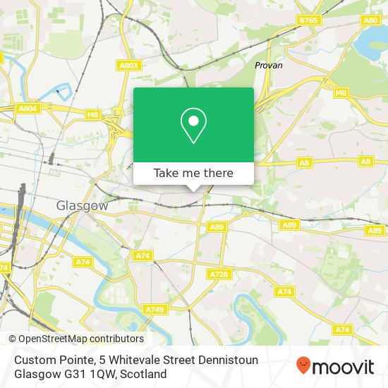 Custom Pointe, 5 Whitevale Street Dennistoun Glasgow G31 1QW map