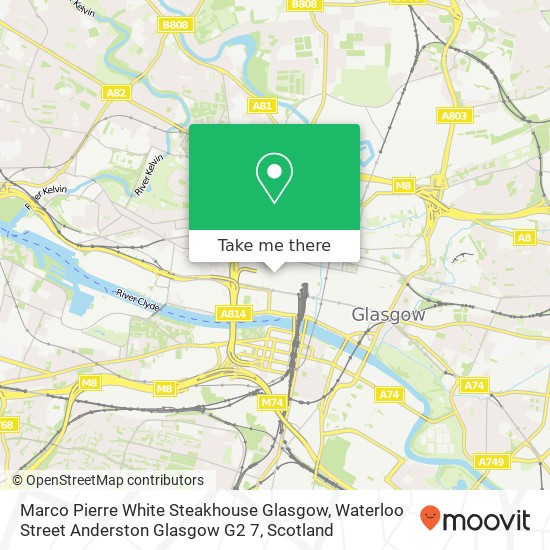 Marco Pierre White Steakhouse Glasgow, Waterloo Street Anderston Glasgow G2 7 map