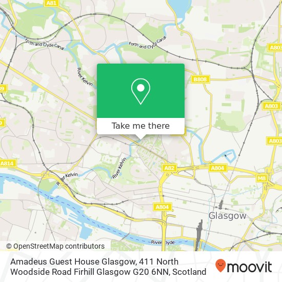 Amadeus Guest House Glasgow, 411 North Woodside Road Firhill Glasgow G20 6NN map