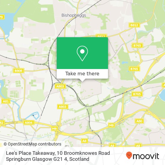 Lee's Place Takeaway, 10 Broomknowes Road Springburn Glasgow G21 4 map