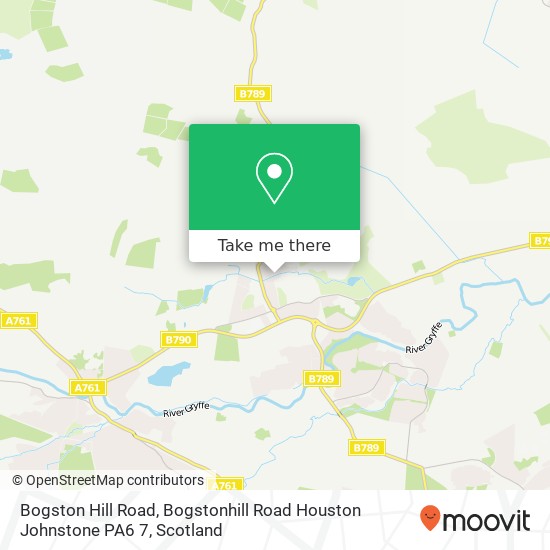 Bogston Hill Road, Bogstonhill Road Houston Johnstone PA6 7 map