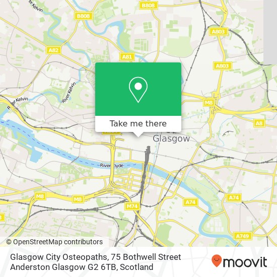 Glasgow City Osteopaths, 75 Bothwell Street Anderston Glasgow G2 6TB map