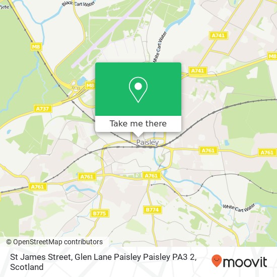 St James Street, Glen Lane Paisley Paisley PA3 2 map