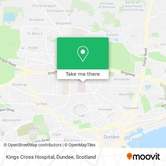 Kings Cross Hospital, Dundee map