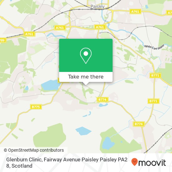 Glenburn Clinic, Fairway Avenue Paisley Paisley PA2 8 map