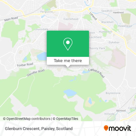 Glenburn Crescent, Paisley map
