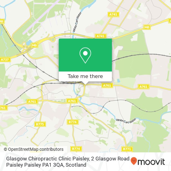 Glasgow Chiropractic Clinic Paisley, 2 Glasgow Road Paisley Paisley PA1 3QA map