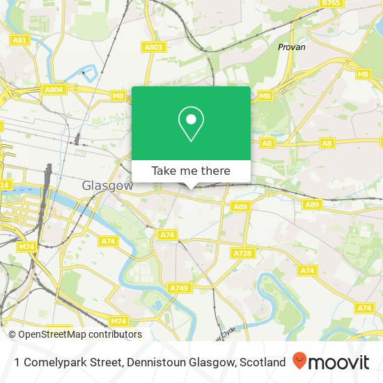 1 Comelypark Street, Dennistoun Glasgow map