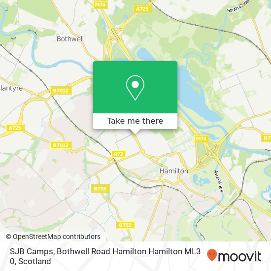 SJB Camps, Bothwell Road Hamilton Hamilton ML3 0 map