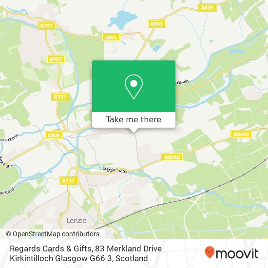 Regards Cards & Gifts, 83 Merkland Drive Kirkintilloch Glasgow G66 3 map
