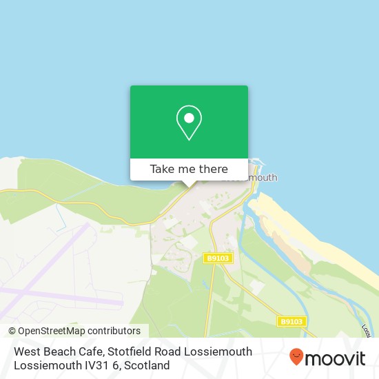 West Beach Cafe, Stotfield Road Lossiemouth Lossiemouth IV31 6 map