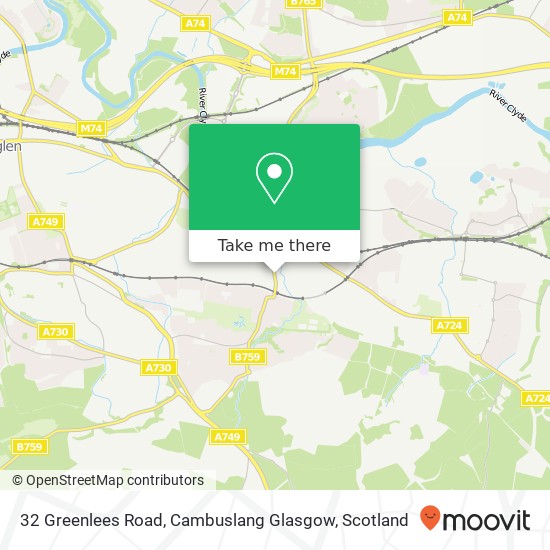 32 Greenlees Road, Cambuslang Glasgow map