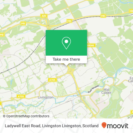 Ladywell East Road, Livingston Livingston map
