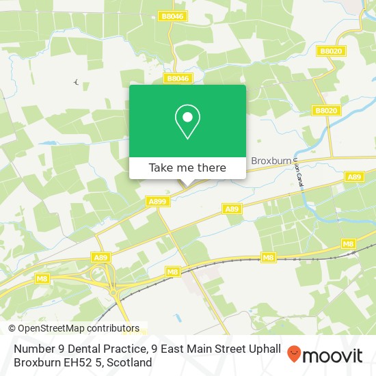 Number 9 Dental Practice, 9 East Main Street Uphall Broxburn EH52 5 map