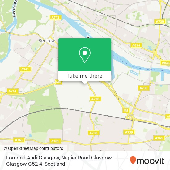 Lomond Audi Glasgow, Napier Road Glasgow Glasgow G52 4 map