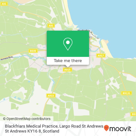 Blackfriars Medical Practice, Largo Road St Andrews St Andrews KY16 8 map