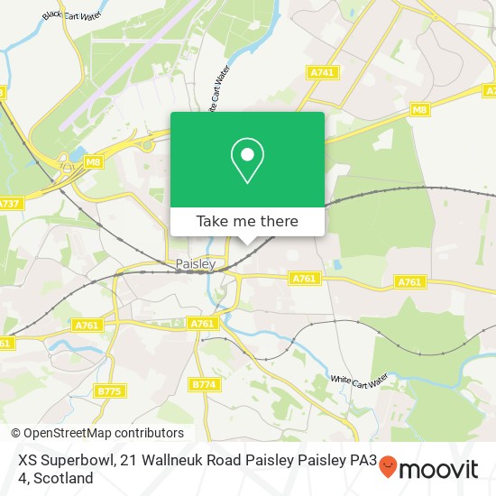 XS Superbowl, 21 Wallneuk Road Paisley Paisley PA3 4 map