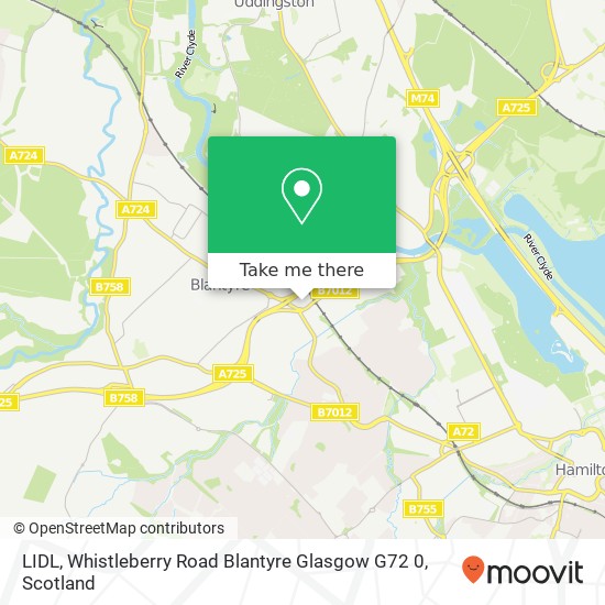LIDL, Whistleberry Road Blantyre Glasgow G72 0 map