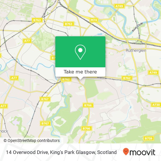 14 Overwood Drive, King's Park Glasgow map