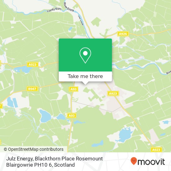 Julz Energy, Blackthorn Place Rosemount Blairgowrie PH10 6 map
