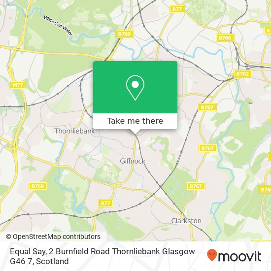 Equal Say, 2 Burnfield Road Thornliebank Glasgow G46 7 map