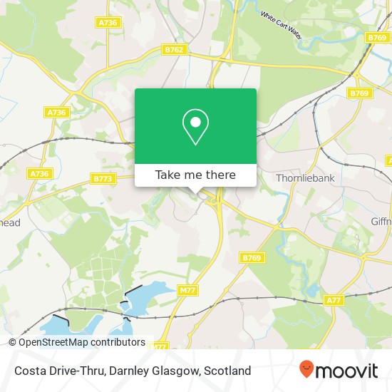 Costa Drive-Thru, Darnley Glasgow map