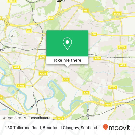 160 Tollcross Road, Braidfauld Glasgow map