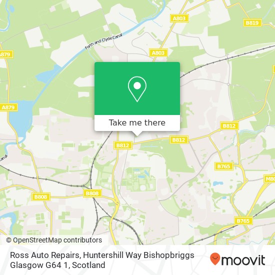 Ross Auto Repairs, Huntershill Way Bishopbriggs Glasgow G64 1 map