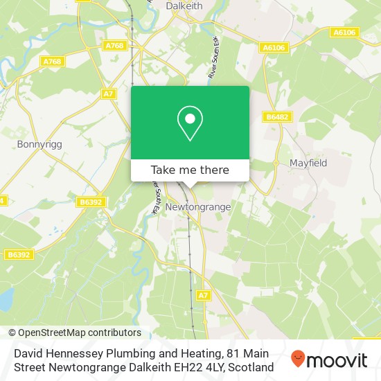 David Hennessey Plumbing and Heating, 81 Main Street Newtongrange Dalkeith EH22 4LY map