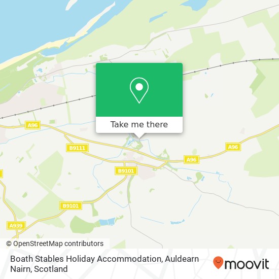 Boath Stables Holiday Accommodation, Auldearn Nairn map