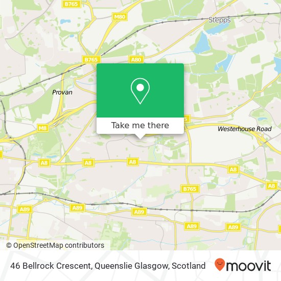 46 Bellrock Crescent, Queenslie Glasgow map
