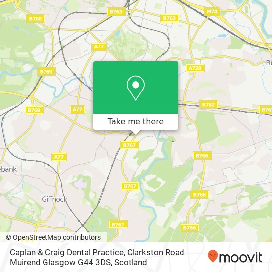 Caplan & Craig Dental Practice, Clarkston Road Muirend Glasgow G44 3DS map