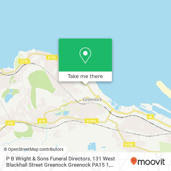 P B Wright & Sons Funeral Directors, 131 West Blackhall Street Greenock Greenock PA15 1 map