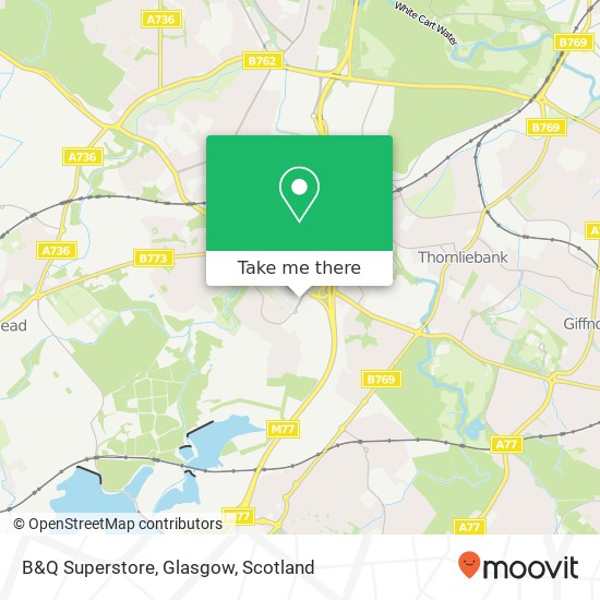 B&Q Superstore, Glasgow map