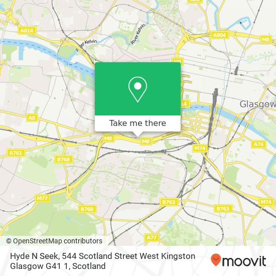 Hyde N Seek, 544 Scotland Street West Kingston Glasgow G41 1 map