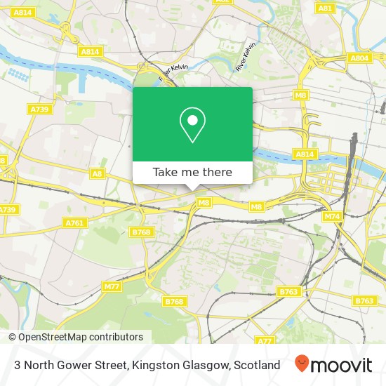 3 North Gower Street, Kingston Glasgow map