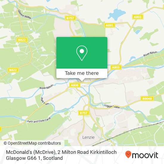 McDonald's (McDrive), 2 Milton Road Kirkintilloch Glasgow G66 1 map