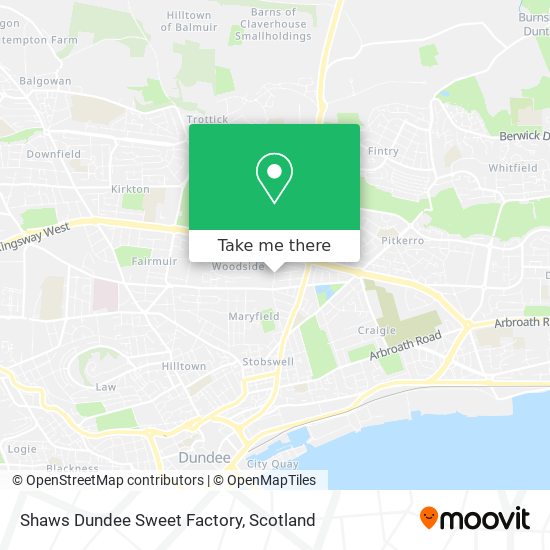 Shaws Dundee Sweet Factory map