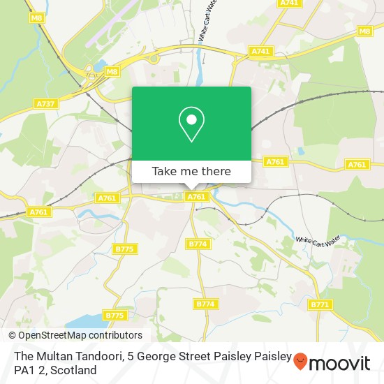 The Multan Tandoori, 5 George Street Paisley Paisley PA1 2 map