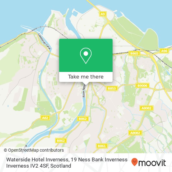 Waterside Hotel Inverness, 19 Ness Bank Inverness Inverness IV2 4SF map