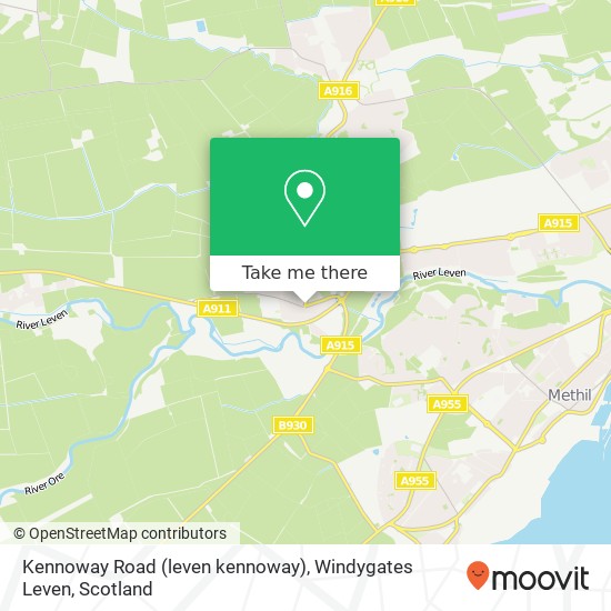 Kennoway Road (leven kennoway), Windygates Leven map