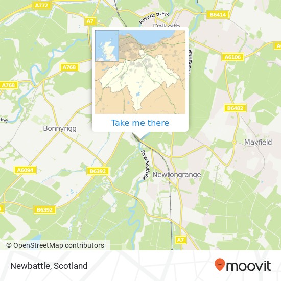 Newbattle map