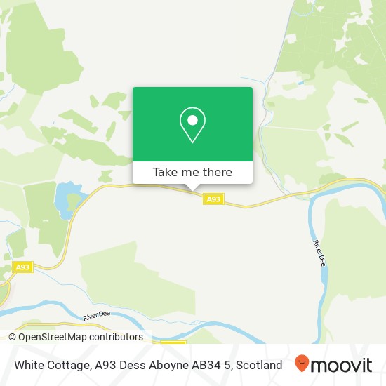 White Cottage, A93 Dess Aboyne AB34 5 map