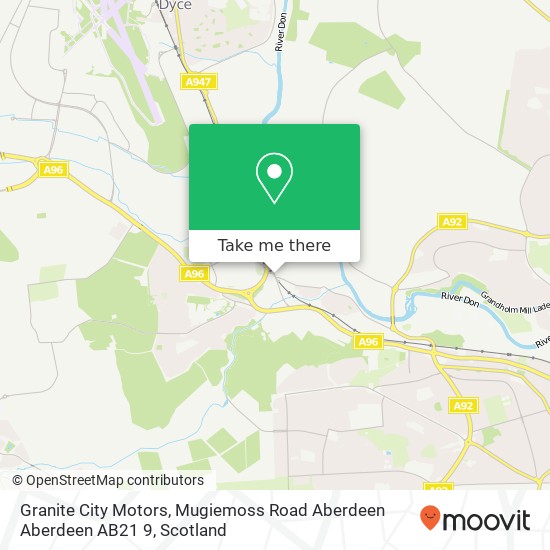 Granite City Motors, Mugiemoss Road Aberdeen Aberdeen AB21 9 map