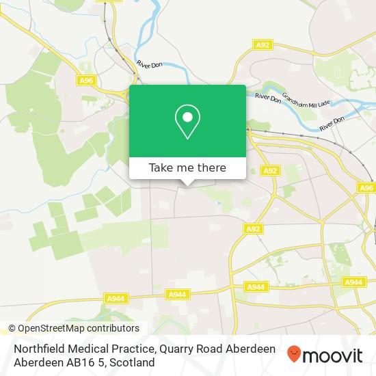 Northfield Medical Practice, Quarry Road Aberdeen Aberdeen AB16 5 map