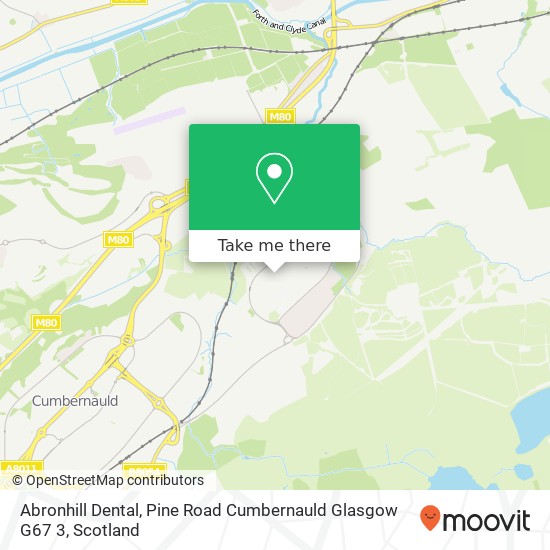 Abronhill Dental, Pine Road Cumbernauld Glasgow G67 3 map