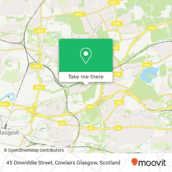 45 Dinwiddie Street, Cowlairs Glasgow map